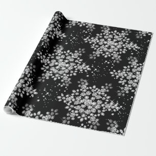 Papel De Presente Flocos de neve de diamante