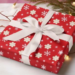 Papel De Presente Flocos de neve de inverno Cookies Férias de Natal 