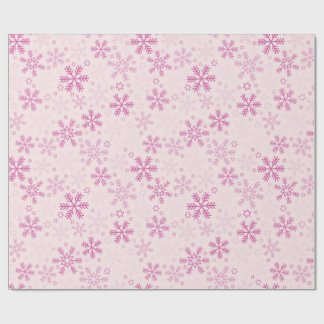 Papel De Presente Flocos de neve de inverno, cor-de-rosa, de pastel