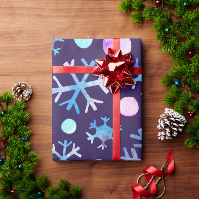 Papel De Presente Flocos de neve de Natal (Presente de Natal)