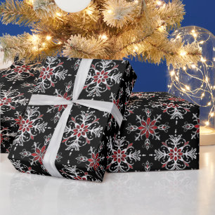 Papel De Presente Flocos de neve de Natal gótico