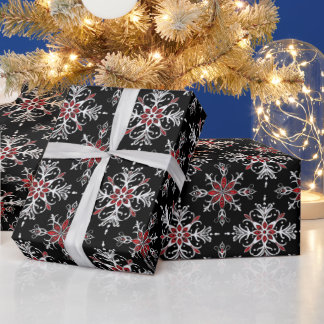 Papel De Presente Flocos de neve de Natal gótico