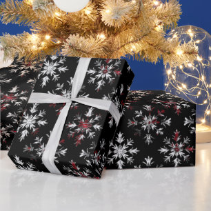 Papel De Presente Flocos de neve de Natal gótico