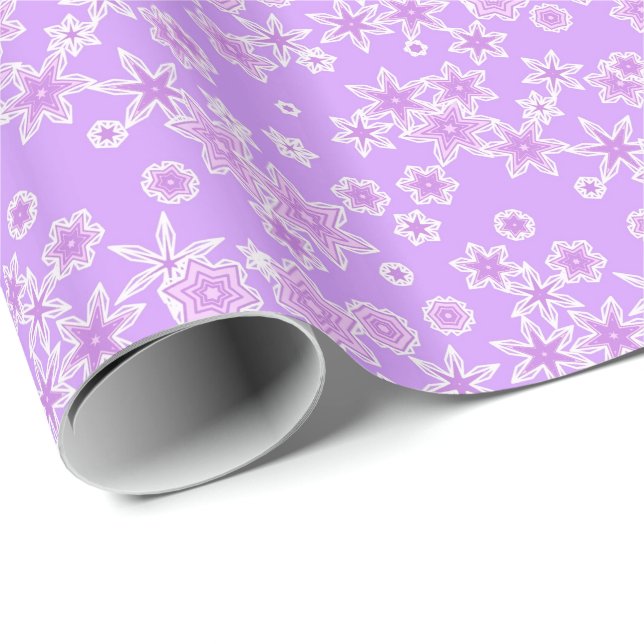 Papel De Presente Flocos de neve de Pastel contra a orquídea (Ponta do rolo)