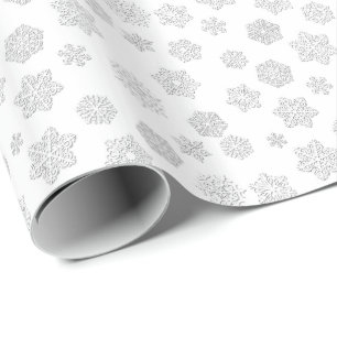 Papel De Presente Flocos de neve do branco 3 d em um fundo branco