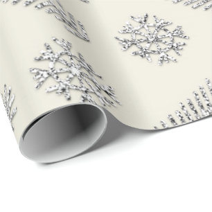 Papel De Presente Flocos de neve dos feriados da árvore de Natal do