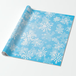 Papel De Presente Flocos de neve em azul brilhante