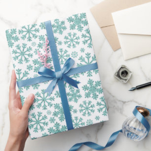 Papel De Presente Flocos de neve em branco.