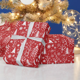 Papel De Presente Flocos de neve festivos de Natal