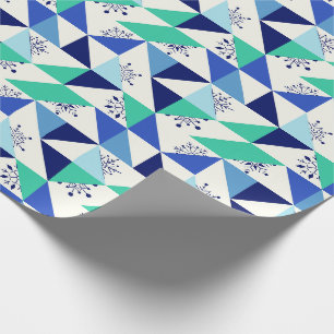 Papel De Presente Flocos de neve geométricos de retalhos - Fundo cla