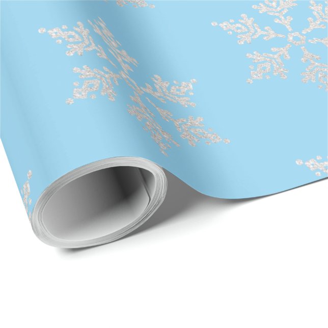 Papel De Presente Flocos de neve mágica invernal (Ponta do rolo)