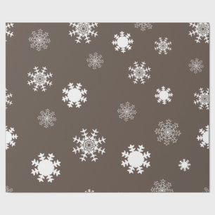 Papel De Presente Flocos de Neve Monocromáticos em Tons Marrons Dive