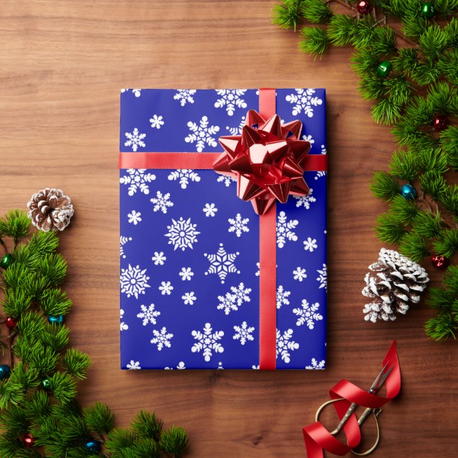 Papel De Presente Flocos de Neve Natal (Presente de Natal)