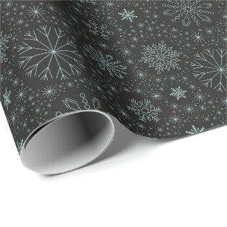Papel De Presente Flocos de Neve Natal Vintage