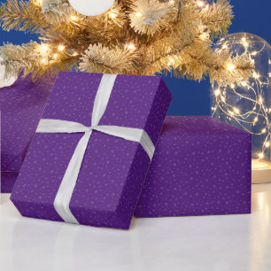 Papel De Presente Flocos de neve roxos leves Natal roxo