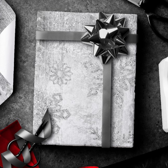 Papel De Presente Flocos de neve russos | Palangres De Madeira De Gr (Criador carregado)