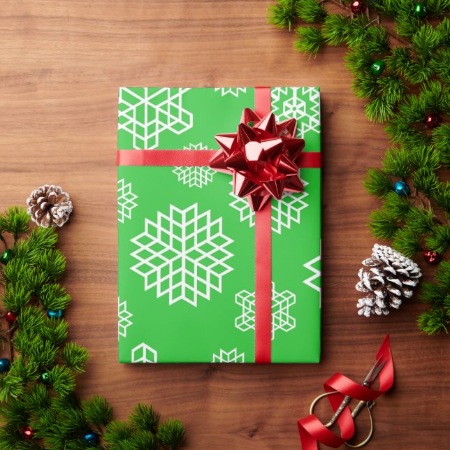 Papel De Presente Flocos de neve sem costura Natal (Presente de Natal)