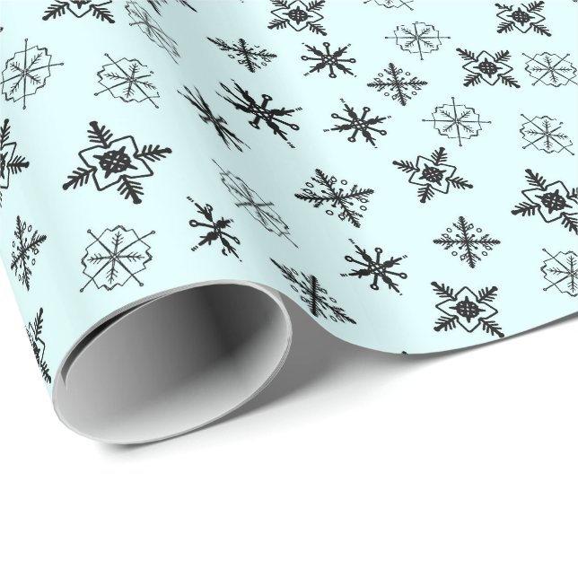 Papel De Presente Flocos de Neve Simples Natal (Ponta do rolo)