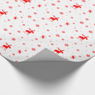 Papel De Presente Flocos de neve vermelhos simples modernos dos