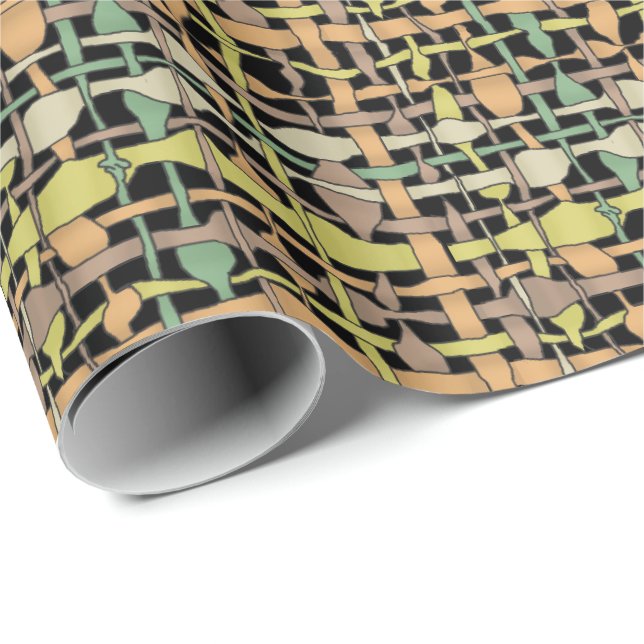 Papel De Presente Floffy Graphic Burlap Yellow (Ponta do rolo)