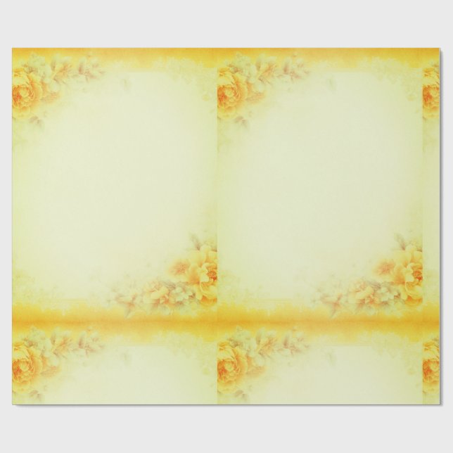 Papel De Presente Flor amarela (Aberto)