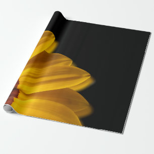 Papel De Presente Flor amarela sobre fundo preto