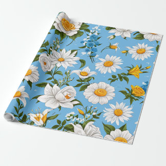 Papel De Presente Flor branca
