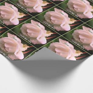 Papel De Presente Flor Branca de Rosa Personalizada