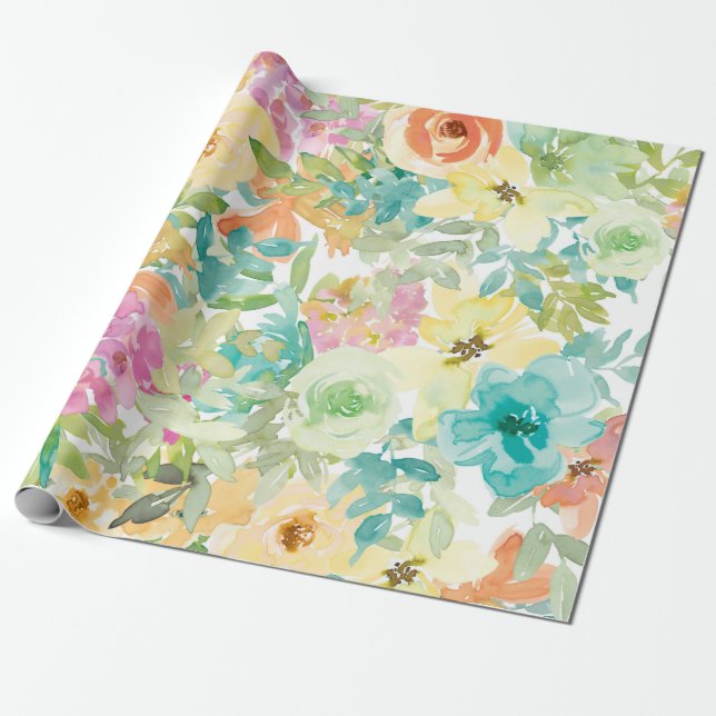 Papel De Presente Flor Cardíaca Hemorragia (Desenrolado)