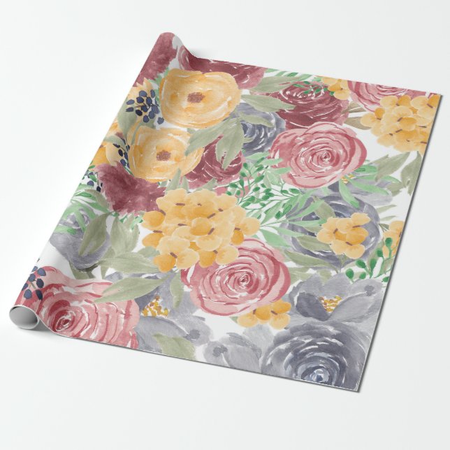 Papel De Presente Flor Coroa (Desenrolado)