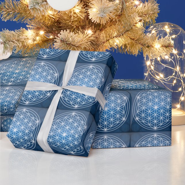 Papel De Presente flor da vida geometria sagrada forma semente da vi (Feriados)