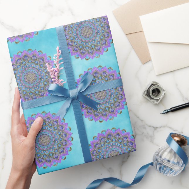 Papel De Presente Flor da Vida - Mandala Estilo Índia 2 (Presentear)