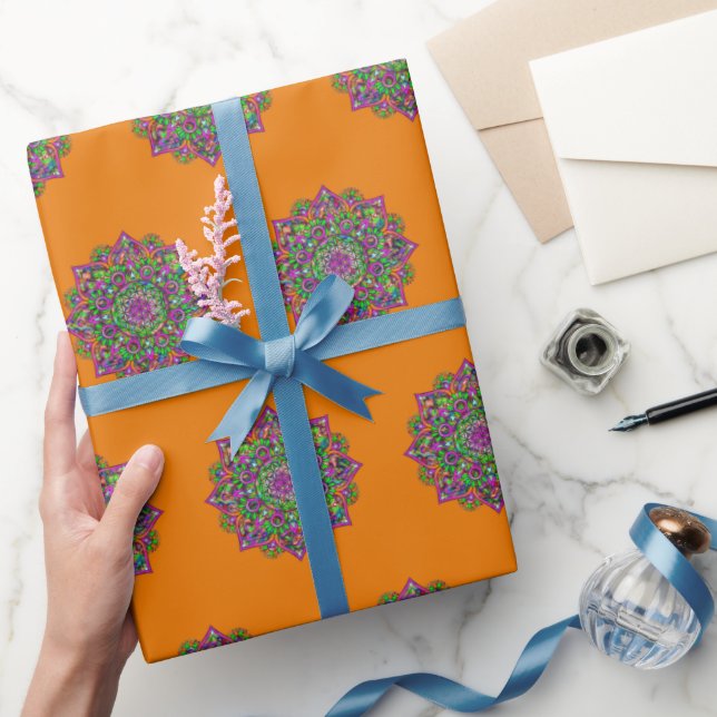 Papel De Presente Flor da Vida - Mandala Indiana 1 (Presentear)