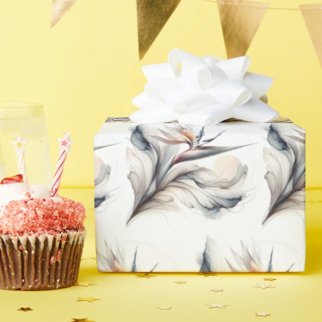 Papel De Presente Flor de Ave do Paraíso (Festa de aniversário)