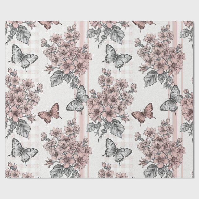Papel De Presente Flor de Borboleta Elegante (1) (Aberto)