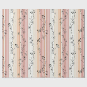 Papel De Presente Flor de Borboleta Elegante (12)