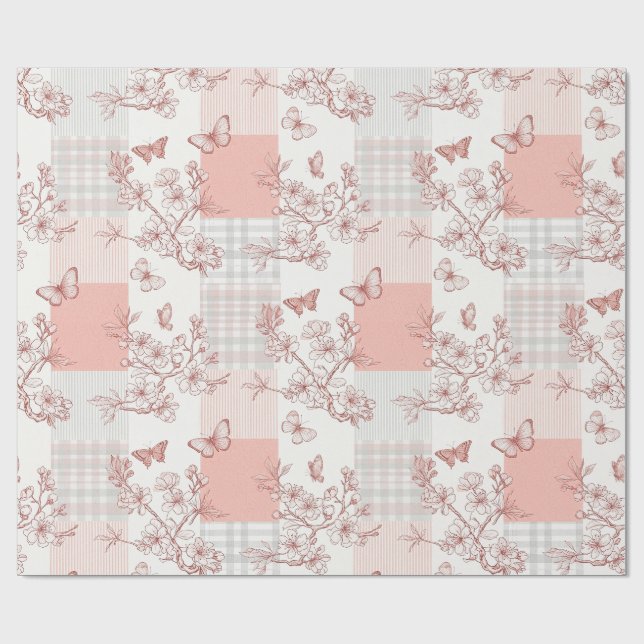 Papel De Presente Flor de Borboleta Elegante (7) (Aberto)