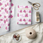 Papel De Presente flor de estoque de aquarelas rosa branco de casame<br><div class="desc">Papel personalizado de embrulho de presente de casamento, com uma cor d'água original, uma arte de flor rosa-escura e seus próprios nomes de casais, data de casamento, nome de doador e mensagem pessoal em um fundo branco. Uma maneira excelente de dar um toque personalizado aos presentes e presentes especiais de...</div>