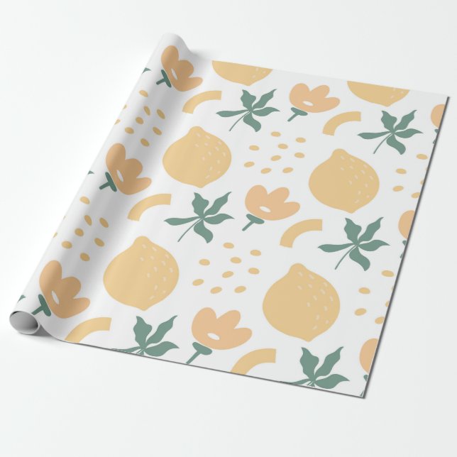 Papel De Presente Flor de Fruta de Paixão (Desenrolado)
