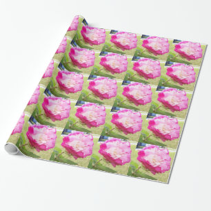 Papel De Presente flor de hibisco, cor-de-rosa e branca, alterável