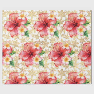 Papel De Presente Flor de Hibisco do Havaí tema Natal