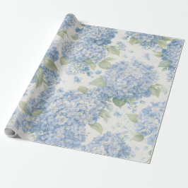 Papel de Presente Flor de Hortênsia Azul