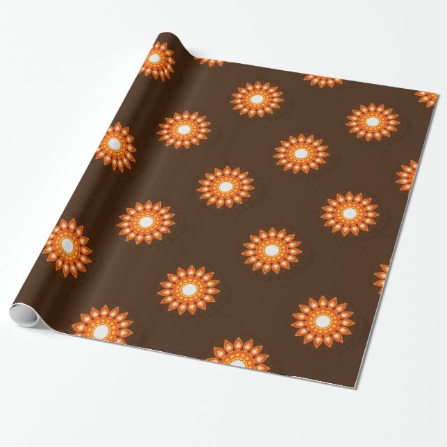 Papel De Presente FLOR DE LARANJA DE rico (Desenrolado)