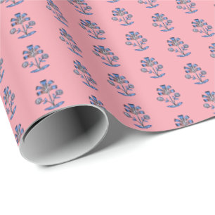 Papel De Presente Flor de Lótus em Impressão de Bloco 