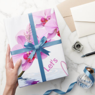 Papel De Presente Flor de Orquídea Selvagem Blossomo Aniversário / G