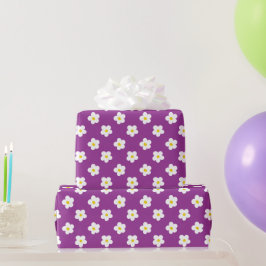 Papel De Presente Flor de roxo e amarelo
