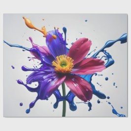 Papel De Presente Flor Desenhada