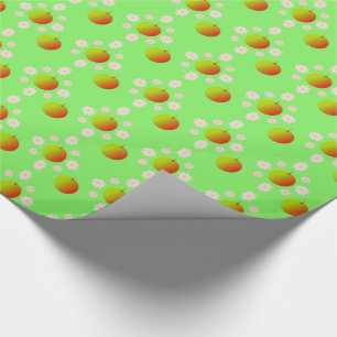 Papel De Presente Flor e Maçãs bonito de Primavera Apple, Padrão