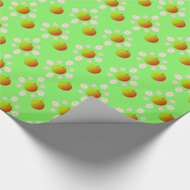 Papel De Presente Flor e Maçãs bonito de Primavera Apple, Padrão (Ponta)