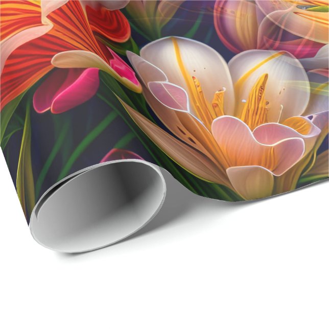 Papel De Presente Flor Fantasique Único (Ponta do rolo)